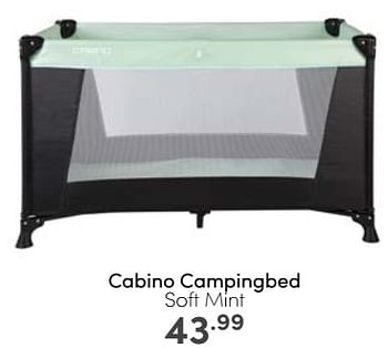 Aanbiedingen Cabino campingbed soft mint - Cabino - Geldig van 07/05/2023 tot 13/05/2023 bij Baby & Tiener Megastore