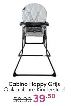 Aanbiedingen Cabino happy grijs opklapbare kinderstoel - Cabino - Geldig van 07/05/2023 tot 13/05/2023 bij Baby & Tiener Megastore