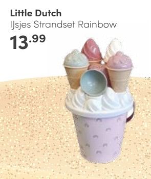 Aanbiedingen Little dutch ijsjes strandset rainbow - Little Dutch - Geldig van 07/05/2023 tot 13/05/2023 bij Baby & Tiener Megastore