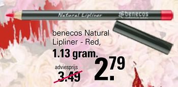 Aanbiedingen Benecos natural lipliner - red - Benecos - Geldig van 28/04/2023 tot 15/05/2023 bij De Online Drogist