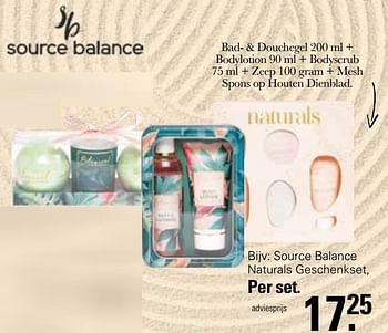 Aanbiedingen Source balance naturals geschenkset - Source Balance  - Geldig van 28/04/2023 tot 15/05/2023 bij De Online Drogist