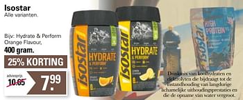 Aanbiedingen Hydrate + perform orange flavour - Isostar - Geldig van 28/04/2023 tot 15/05/2023 bij De Online Drogist