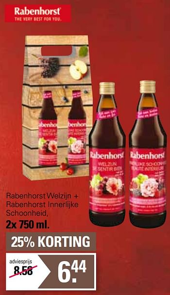 Aanbiedingen Rabenhorst welzijn + rabenhorst innerlijke schoonheid - Rabenhorst - Geldig van 28/04/2023 tot 15/05/2023 bij De Online Drogist