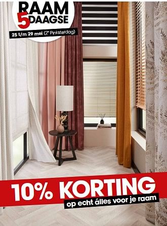 Aanbiedingen 10% korting op echt álles voor je raam - Huismerk - Kwantum - Geldig van 25/05/2023 tot 29/05/2023 bij Kwantum