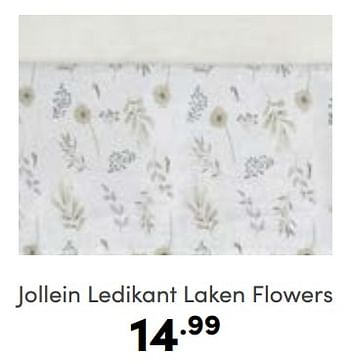 Aanbiedingen Jollein ledikant laken flowers - Jollein - Geldig van 14/05/2023 tot 20/05/2023 bij Baby & Tiener Megastore