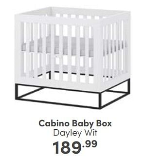 Aanbiedingen Cabino baby box dayley wit - Cabino - Geldig van 14/05/2023 tot 20/05/2023 bij Baby & Tiener Megastore