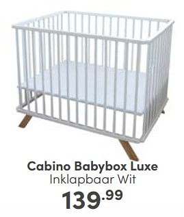 Aanbiedingen Cabino babybox luxe inklapbaar wit - Cabino - Geldig van 14/05/2023 tot 20/05/2023 bij Baby & Tiener Megastore