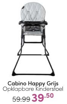 Aanbiedingen Cabino happy grijs opklapbare kinderstoel - Cabino - Geldig van 14/05/2023 tot 20/05/2023 bij Baby & Tiener Megastore
