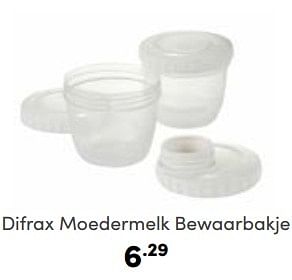 Aanbiedingen Difrax moedermelk bewaarbakje - Difrax - Geldig van 14/05/2023 tot 20/05/2023 bij Baby & Tiener Megastore