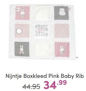 Aanbiedingen Nijntje boxkleed pink baby rib - Nijntje - Geldig van 14/05/2023 tot 20/05/2023 bij Baby & Tiener Megastore