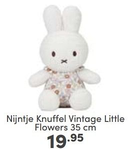 Aanbiedingen Nijntje knuffel vintage little flowers - Nijntje - Geldig van 14/05/2023 tot 20/05/2023 bij Baby & Tiener Megastore