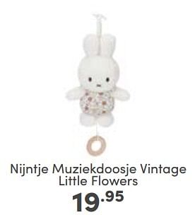 Aanbiedingen Nijntje muziekdoosje vintage little flowers - Nijntje - Geldig van 14/05/2023 tot 20/05/2023 bij Baby & Tiener Megastore