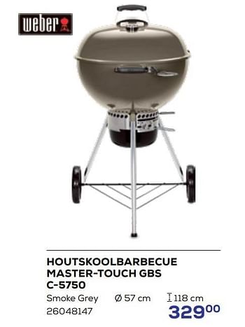 Aanbiedingen Houtskoolbarbecue master-touch gbs c-5750 - Weber - Geldig van 19/05/2023 tot 16/06/2023 bij Supra Bazar