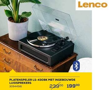 Aanbiedingen Lenco platenspeler ls-430bk met ingebouwde luidsprekers - Lenco - Geldig van 19/05/2023 tot 16/06/2023 bij Supra Bazar
