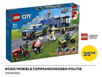 Aanbiedingen 60315 mobiele commandowagen politie - Lego - Geldig van 19/05/2023 tot 16/06/2023 bij Supra Bazar