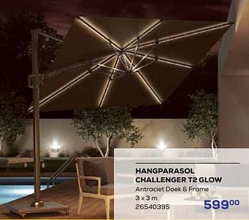 Aanbiedingen Hangparasol challenger t2 glow - Huismerk - Supra Bazar - Geldig van 19/05/2023 tot 16/06/2023 bij Supra Bazar