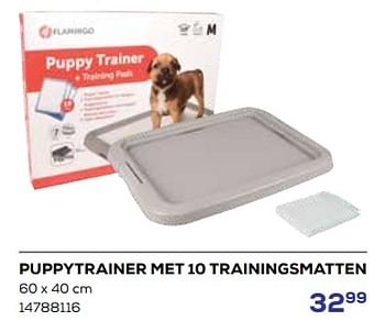 Aanbiedingen Puppytrainer met 10 trainingsmatten - Flamingo - Geldig van 19/05/2023 tot 16/06/2023 bij Supra Bazar