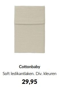 Aanbiedingen Cottonbaby soft ledikantlaken - Cottonbaby  - Geldig van 13/05/2023 tot 12/06/2023 bij Babypark