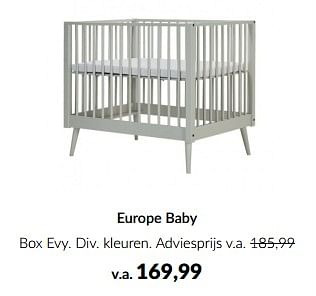 Aanbiedingen Europe baby box evy - Europe baby - Geldig van 13/05/2023 tot 12/06/2023 bij Babypark