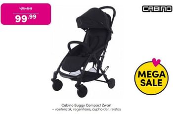 Aanbiedingen Cabino buggy compact zwart - Cabino - Geldig van 21/05/2023 tot 31/05/2023 bij Baby & Tiener Megastore