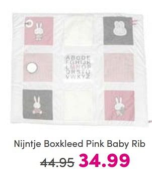 Aanbiedingen Nijntje boxkleed pink baby rib - Nijntje - Geldig van 21/05/2023 tot 31/05/2023 bij Baby & Tiener Megastore
