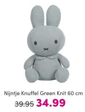 Aanbiedingen Nijntje knuffel green knit - Nijntje - Geldig van 21/05/2023 tot 31/05/2023 bij Baby & Tiener Megastore