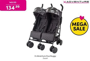 Aanbiedingen X-adventure duo buggy zwart - Xadventure - Geldig van 21/05/2023 tot 31/05/2023 bij Baby & Tiener Megastore