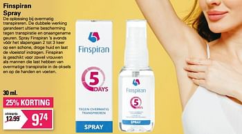 Aanbiedingen Finspiran spray - Finspiran - Geldig van 17/05/2023 tot 03/06/2023 bij De Online Drogist