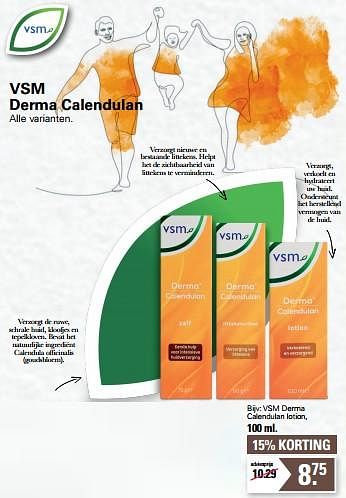 Aanbiedingen Vsm derma calendulan lotion - VSM - Geldig van 17/05/2023 tot 03/06/2023 bij De Online Drogist
