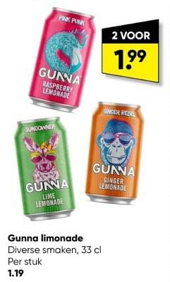 Aanbiedingen Gunna limonade - Gunna - Geldig van 22/05/2023 tot 04/06/2023 bij Big Bazar