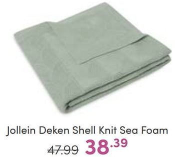 Aanbiedingen Jollein deken shell knit sea foam - Jollein - Geldig van 04/06/2023 tot 10/06/2023 bij Baby & Tiener Megastore