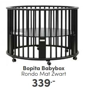 Aanbiedingen Bopita babybox rondo mat zwart - Bopita - Geldig van 04/06/2023 tot 10/06/2023 bij Baby & Tiener Megastore