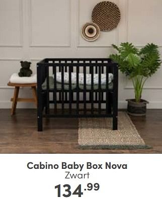 Aanbiedingen Cabino baby box nova zwart - Cabino - Geldig van 04/06/2023 tot 10/06/2023 bij Baby & Tiener Megastore