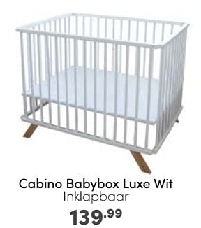 Aanbiedingen Cabino babybox luxe wit inklapbaar - Cabino - Geldig van 04/06/2023 tot 10/06/2023 bij Baby & Tiener Megastore