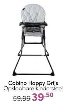 Aanbiedingen Cabino happy grijs opklapbare kinderstoel - Cabino - Geldig van 04/06/2023 tot 10/06/2023 bij Baby & Tiener Megastore