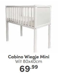 Aanbiedingen Cabino wiegje mini wit - Cabino - Geldig van 04/06/2023 tot 10/06/2023 bij Baby & Tiener Megastore