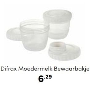 Aanbiedingen Difrax moedermelk bewaarbakje - Difrax - Geldig van 04/06/2023 tot 10/06/2023 bij Baby & Tiener Megastore