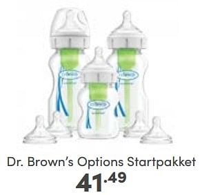 Aanbiedingen Dr. brown’s options startpakket - DrBrown's - Geldig van 04/06/2023 tot 10/06/2023 bij Baby & Tiener Megastore