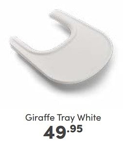 Aanbiedingen Giraffe tray white - Buoabo - Geldig van 04/06/2023 tot 10/06/2023 bij Baby & Tiener Megastore