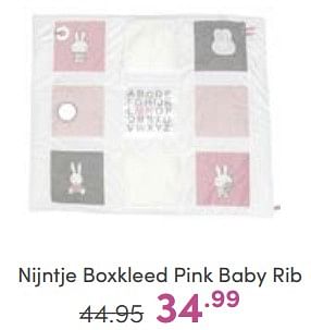 Aanbiedingen Nijntje boxkleed pink baby rib - Nijntje - Geldig van 04/06/2023 tot 10/06/2023 bij Baby & Tiener Megastore