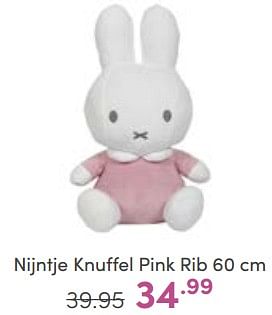 Aanbiedingen Nijntje knuffel pink rib - Nijntje - Geldig van 04/06/2023 tot 10/06/2023 bij Baby & Tiener Megastore