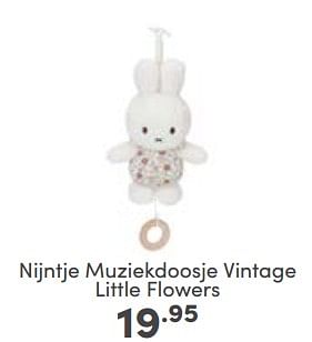 Aanbiedingen Nijntje muziekdoosje vintage little flowers - Nijntje - Geldig van 04/06/2023 tot 10/06/2023 bij Baby & Tiener Megastore