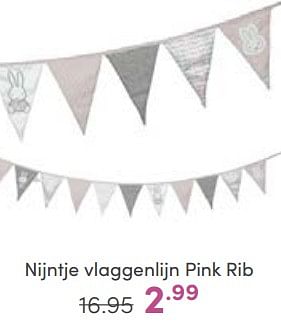 Aanbiedingen Nijntje vlaggenlijn pink rib - Nijntje - Geldig van 04/06/2023 tot 10/06/2023 bij Baby & Tiener Megastore