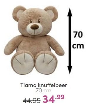 Aanbiedingen Tiamo knuffelbeer - Tiamo - Geldig van 04/06/2023 tot 10/06/2023 bij Baby & Tiener Megastore