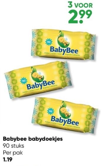 Aanbiedingen Babybee babydoekjes - Babybee - Geldig van 05/06/2023 tot 18/06/2023 bij Big Bazar