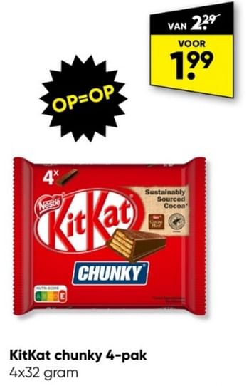 Aanbiedingen Kitkat chunky - Nestlé - Geldig van 05/06/2023 tot 18/06/2023 bij Big Bazar