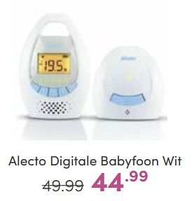 Aanbiedingen Alecto digitale babyfoon wit - Alecto - Geldig van 11/06/2023 tot 17/06/2023 bij Baby & Tiener Megastore
