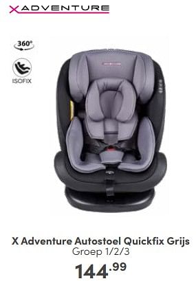 Aanbiedingen X adventure autostoel quickfix grijs - Xadventure - Geldig van 11/06/2023 tot 17/06/2023 bij Baby & Tiener Megastore