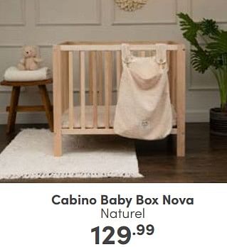 Aanbiedingen Cabino baby box nova naturel - Cabino - Geldig van 11/06/2023 tot 17/06/2023 bij Baby & Tiener Megastore