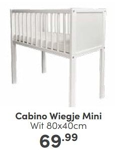 Aanbiedingen Cabino wiegje mini wit - Cabino - Geldig van 11/06/2023 tot 17/06/2023 bij Baby & Tiener Megastore